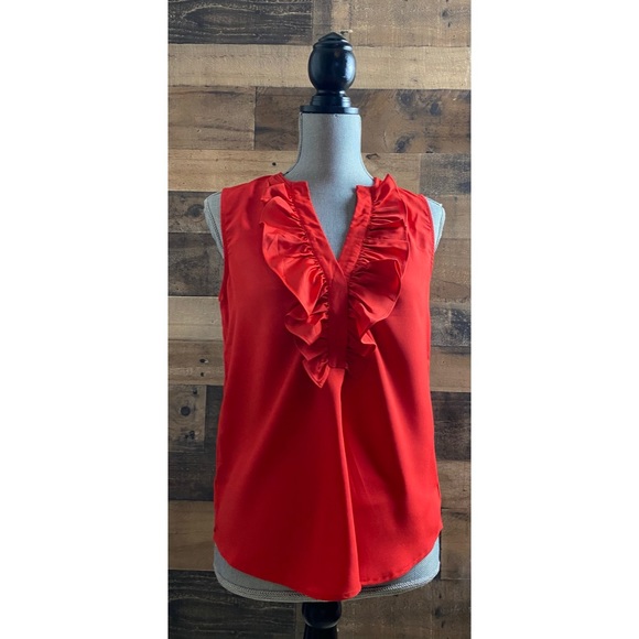 NWT J.Crew-Ruffle-Front Top in Satin Crepe - Picture 6 of 8